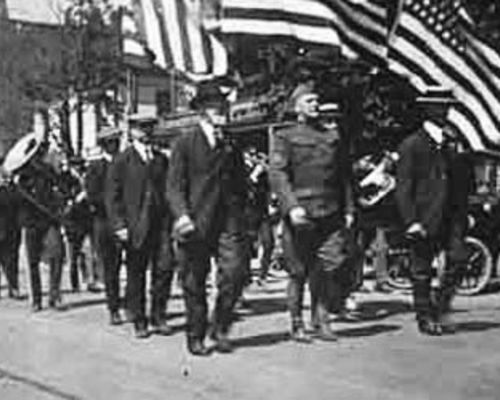 Men Marching in Parade